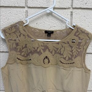 Ann Taylor Beige Lace Silk Top